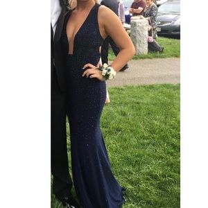 Jovani Navy Blue Prom Dress